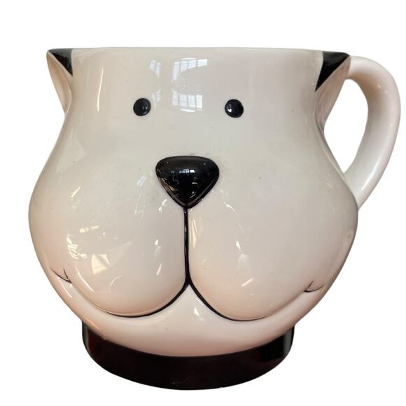 Vintage Dept 56 Pets Dog Mug Ceramic 3 Dimensional White Black Puppy Coffee READ - Picture 1 of 16